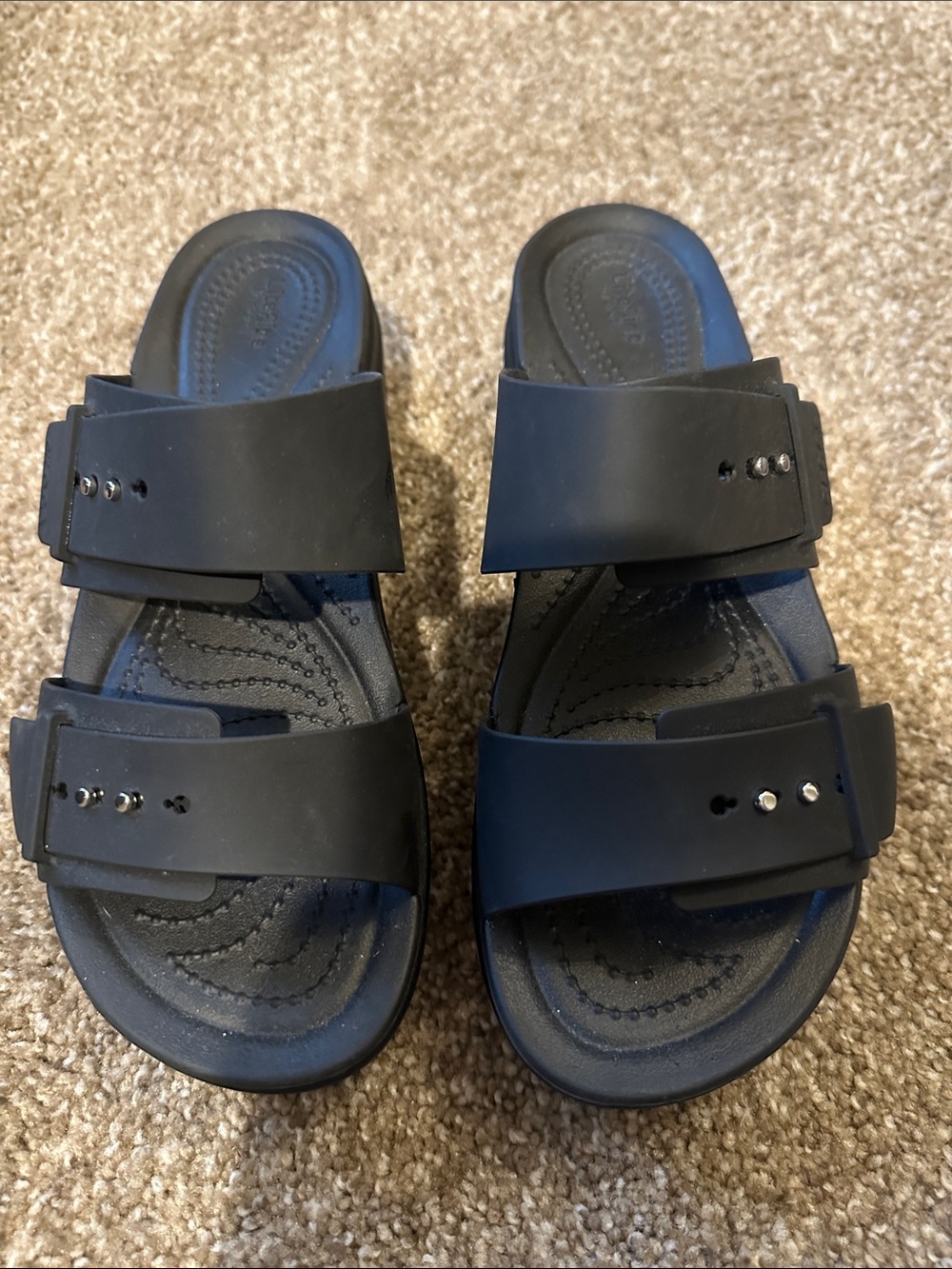 CROCS Black Dual-Strap Slide Sandals